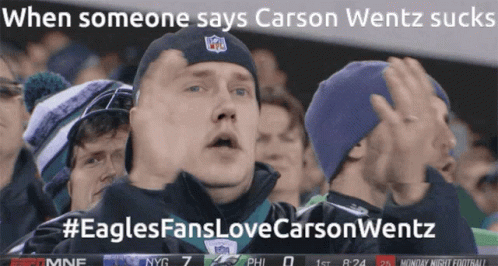 Man in Eagles Hat in Crowd