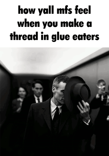 Man In Elevator Surprised By Thread In Glue GIF