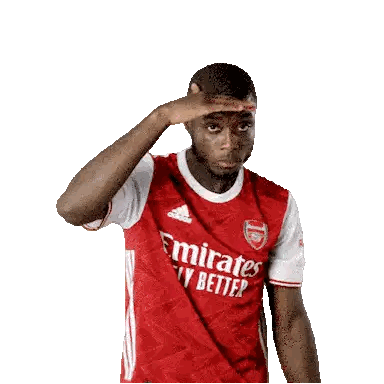 Man in Emirates Fly Better Jersey Salutes