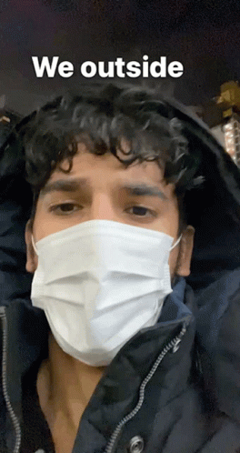 Man In Face Mask Saying We Outside GIF