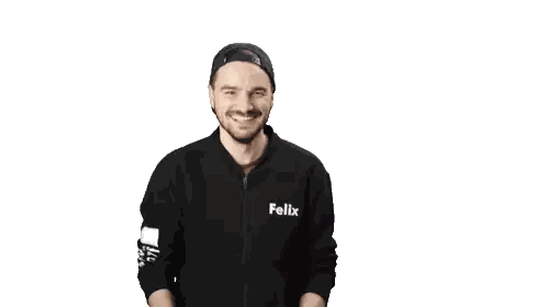Man in Felix Sweatshirt Making Fist
