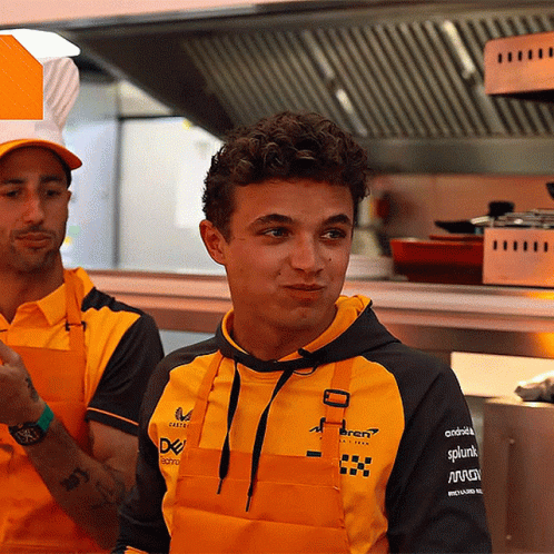 Man In Ferrari Apron And Shirt GIF