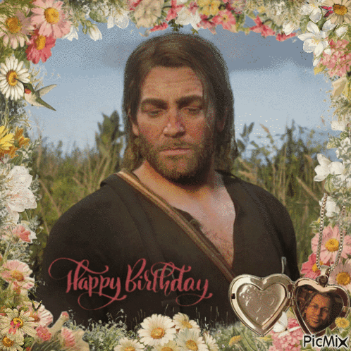 Man in Field Saying Happy Birthday