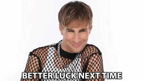 Man in Fishnet Top Smiling Better Luck Next Time