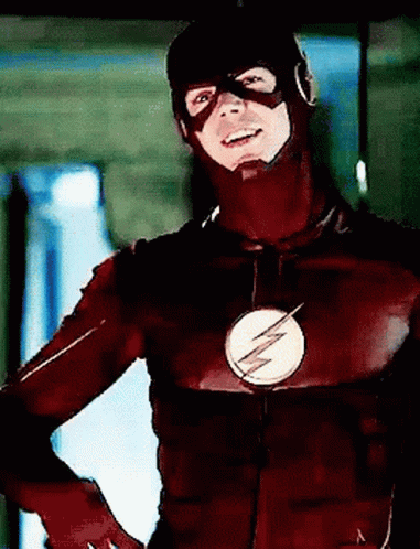 Man in Flash Costume Smiling