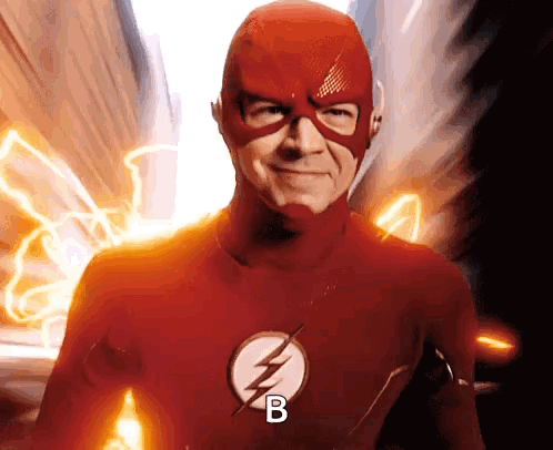 Man in Flash Costume with B