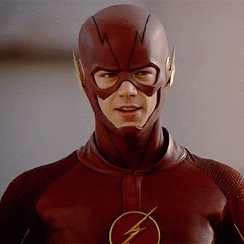 Man in Flash Costume with Lightning Bolt