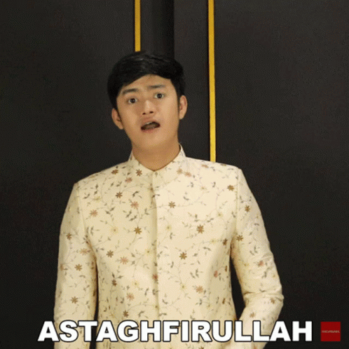 Man in Floral Jacket Saying Astaghfirullah