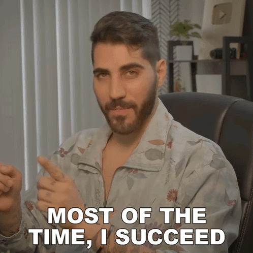 Man in Floral Jacket Saying I Succeeded