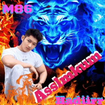 Man In Front Of Blue Tiger Assalamualaikum GIF