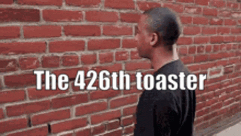 Man in Front of Brick Wall The 428th Toaster