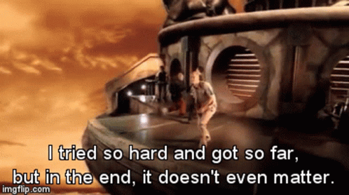 Man In Front Of Building Saying I Tried So Hard And Got So Far But In The End GIF