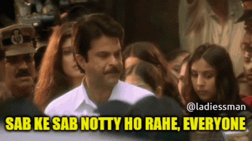 Man in Front of Crowd Sab Ke Sab Notty Ho Rahe Everyone
