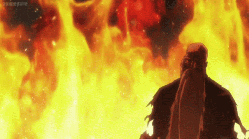 Man in Front of Fire With Animegame