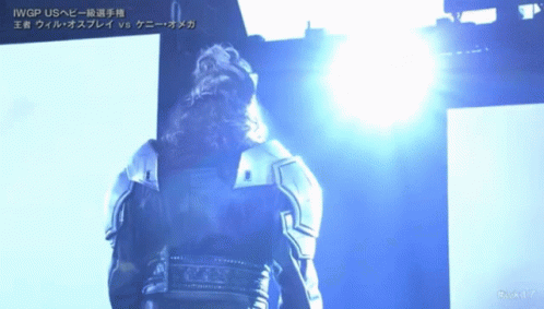 Man in Front of IWGP Screen