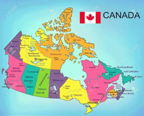Man in Front of Map of Canada