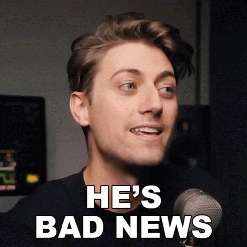 Man in Front of Microphone He's Bad News