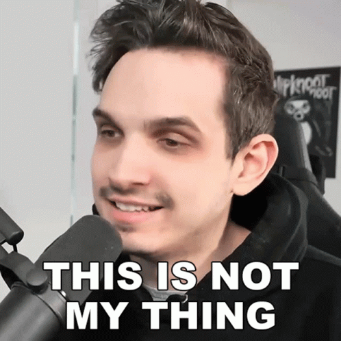 Man In Front Of Microphone Saying This Is Not My Thing GIF