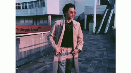 Man in Front of Parcheggio Arena