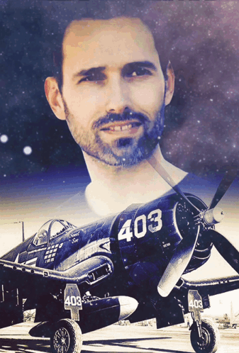 Man in Front of Plane 403