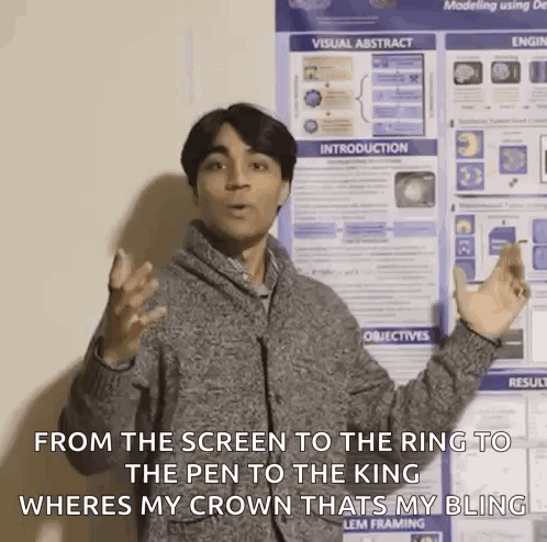 Man in Front of Poster From Screen to Ring to Pen to King