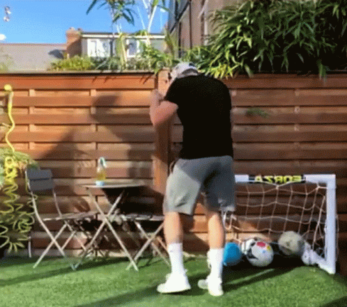 Man In Front Of Soccer Goal With Asro3 GIF