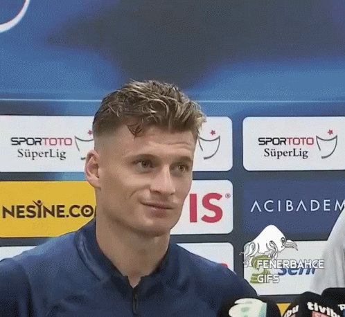 Man In Front Of Spor Toto Superlig Banner GIF