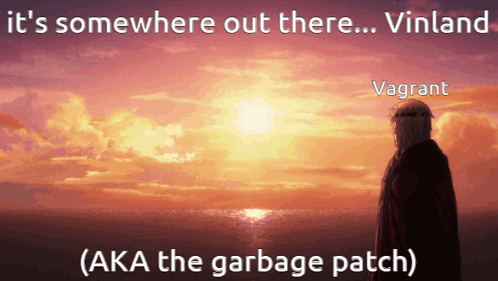 Man in Front of Sunset Saying It's Somewhere Out There Vinland