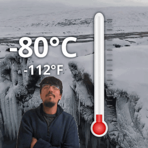 Man In Front Of Thermometer -20 Degrees GIF