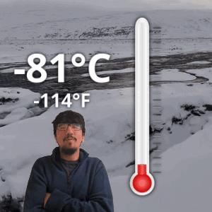 Man In Front Of Thermometer 81 Degrees GIF