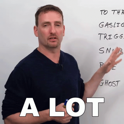 Man in Front of Whiteboard Saying A Lot
