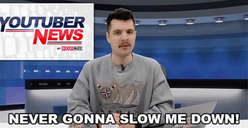 Man in Front of YouTuber News Poster