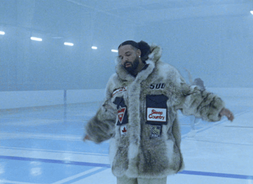 Man in Fur Coat with AAACH Patch