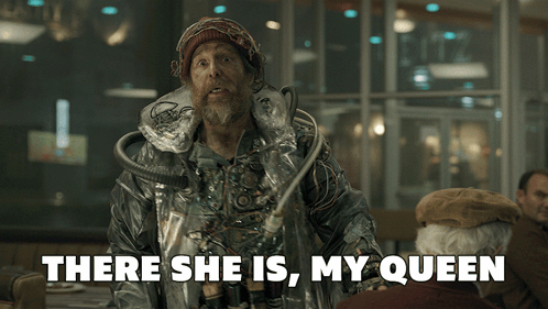 Man In Futuristic Costume Says My Queen GIF