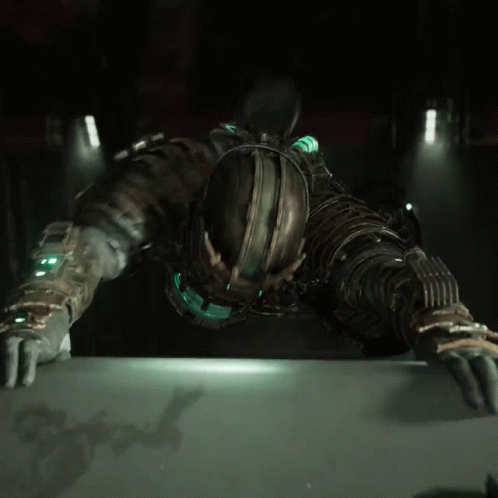 Man in Futuristic Suit Crawling