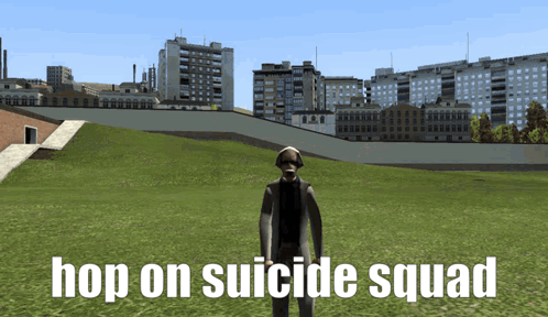 Man in Gas Mask Hop on Suicide Squad