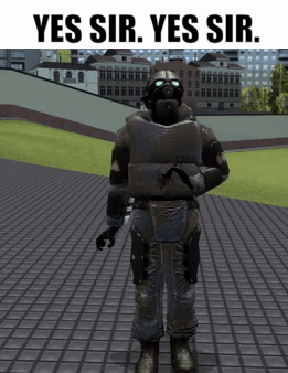 Man in Gas Mask Saying Yes Sir