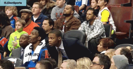 Man In Gas Mask Watching Basketball GIF