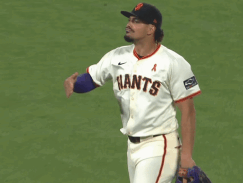 Man in Giants Jersey Giving Thumbs Up