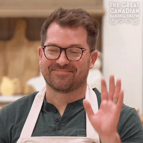 Man In Glasses And Apron The Great Canadian Baking Show GIF