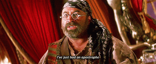 Man in Glasses and Bandana Says I've Just Had an Apostrophe