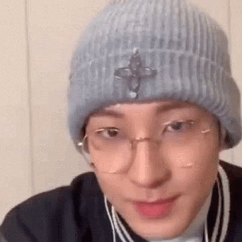 Man In Glasses And Beanie Making Funny Face GIF
