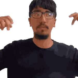 Man in Glasses and Black Shirt Making Face