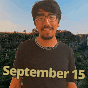Man in Glasses and Black Shirt Saying September 15