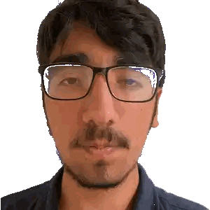 Man in Glasses and Blue Shirt with Beard