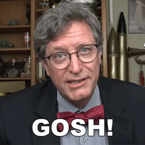 Man In Glasses And Bow Tie Saying Gosh GIF