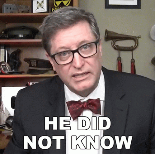Man In Glasses And Bow Tie Saying He Did Not Know GIF