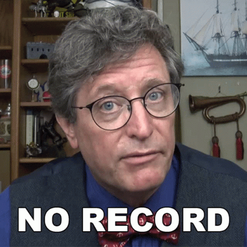 Man In Glasses And Bow Tie Saying No Record GIF