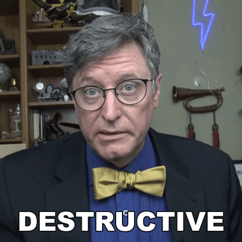 Man In Glasses And Bow Tie With Destructive On Face GIF