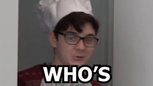 Man In Glasses And Chef Hat Saying Who GIF